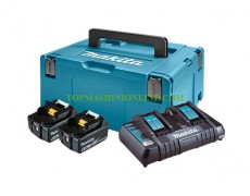 Комплект акумулаторни батерии Makita BL1860 2 броя 18 V, 6.0 Ah и зарядно устройство Makita DC18RD в куфар Makpac 3, 198077-8 thumbnail image