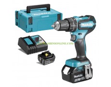 Двускоростен ударен акумулаторен винтоверт Makita DHP485RTJ с 2 батерии 18 V, 5 Ah, 50 Nm с зарядно устройство в куфар thumbnail image