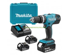 Ударен акумулаторен винтоверт Makita DHP453RFE3 18 V, 3 Ah, 42 Nm с 3 батерии, зарядно устройство и куфар thumbnail image