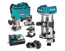 Комбинирана акумулаторна челна фреза Makita DRT50RFEX3 с 2 батерии 18 V, 3 Ah, цанги 6-8 мм thumbnail image