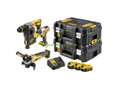 Комплект акумулаторни инструменти DeWALT DCK305P3T (DCF887, DCH273, DCG405) с 3 батерии 18 V, 5.0 Ah, Li-Ion и зарядно в два куфара thumbnail image