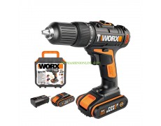 Двускоростен ударен акумулаторен винтоверт Worx WX371.1 с 2 батерии 20 V, 2 Ah Li-Ion, 40 Nm зарядно устройтво и куфар, 173206 thumbnail image