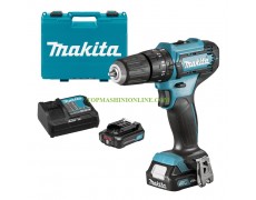 Двускоростен ударен акумулаторен винтоверт Makita HP333DSAE с 2 батерии 12 V, 2 Ah, Li-ion, 30 Nm, куфар и зарядно устройство thumbnail image