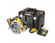 Ръчен безчетков акумулаторен циркуляр DeWALT DCS570H2T с 2 батерии 18 V, 5.0 Ah PowerStack Li-Ion, Ø 184 мм в куфар thumbnail image