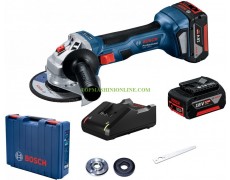 Безчетков акумулаторен ъглошлайф Bosch GWS 180-LI Professional 18 V , 4.0 Ah, Li-ion, Ø 125 мм, 2 батерии, куфар и зарядно устройство, 0 601 9H9 021 thumbnail image