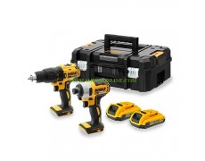 Комплект акумулаторни инструменти DeWALT DCK2060D2T (DCD778, DCF787) с 2 батерии 18 V, 2.0 Ah, Li-Ion и зарядно в куфар thumbnail image