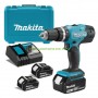 Ударен акумулаторен винтоверт Makita DHP453RFE3 18 V, 3 Ah, 42 Nm с 3 батерии, зарядно устройство и куфар