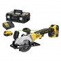 Безчетков акумулаторен ръчен циркуляр DeWALT DCS571P2 18 V, 5.0 Ah, Li-Ion, Ø 115 мм в куфар